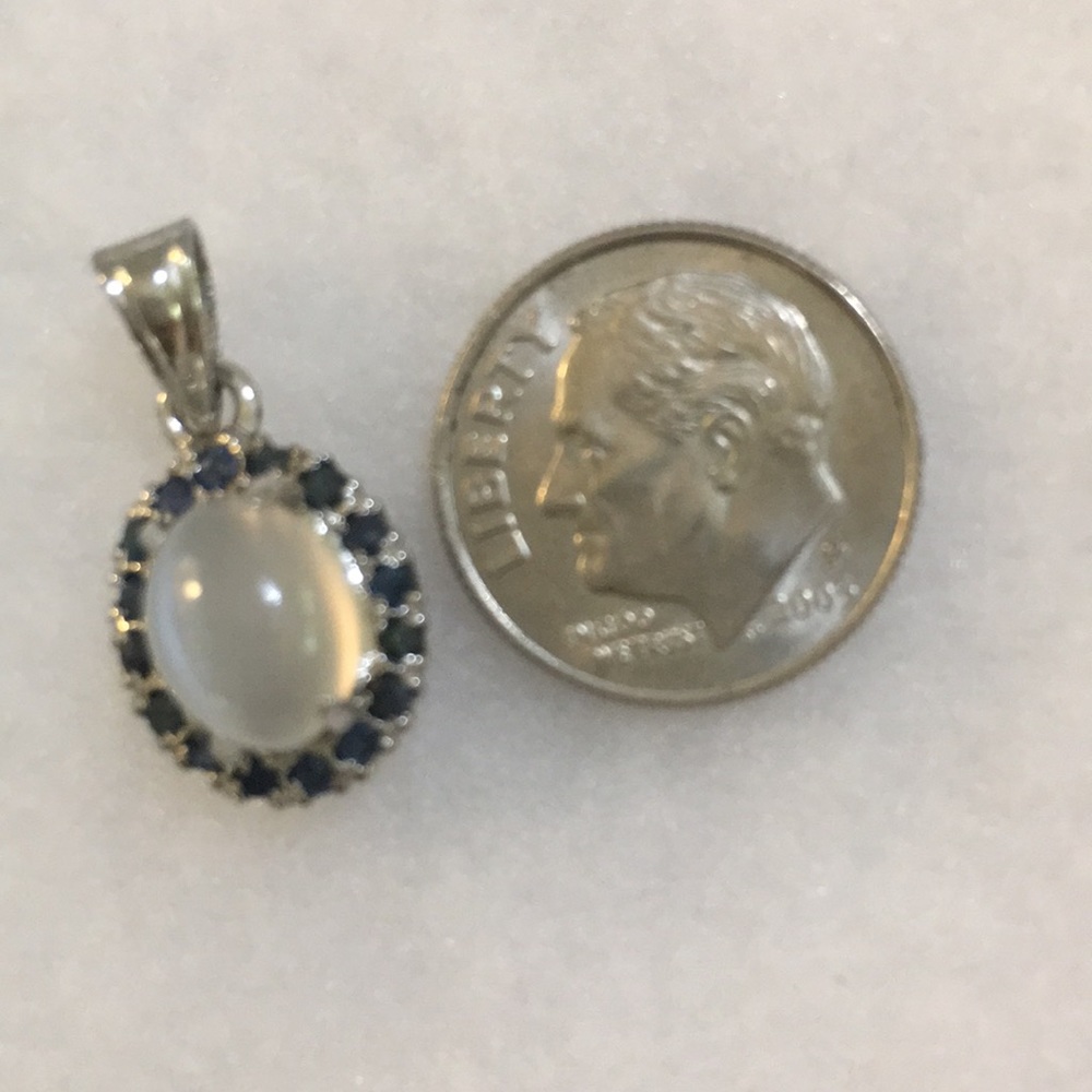 EUC Opal, Faux Sapphire, Sterling Silver Pendant